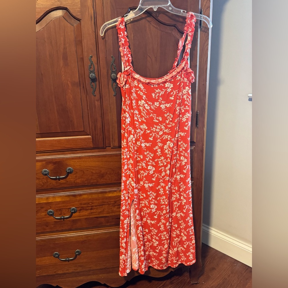 Lulu's Red Floral Dress